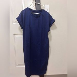 Size large Navy Blue T-shirt Dress with cupped sleeves
